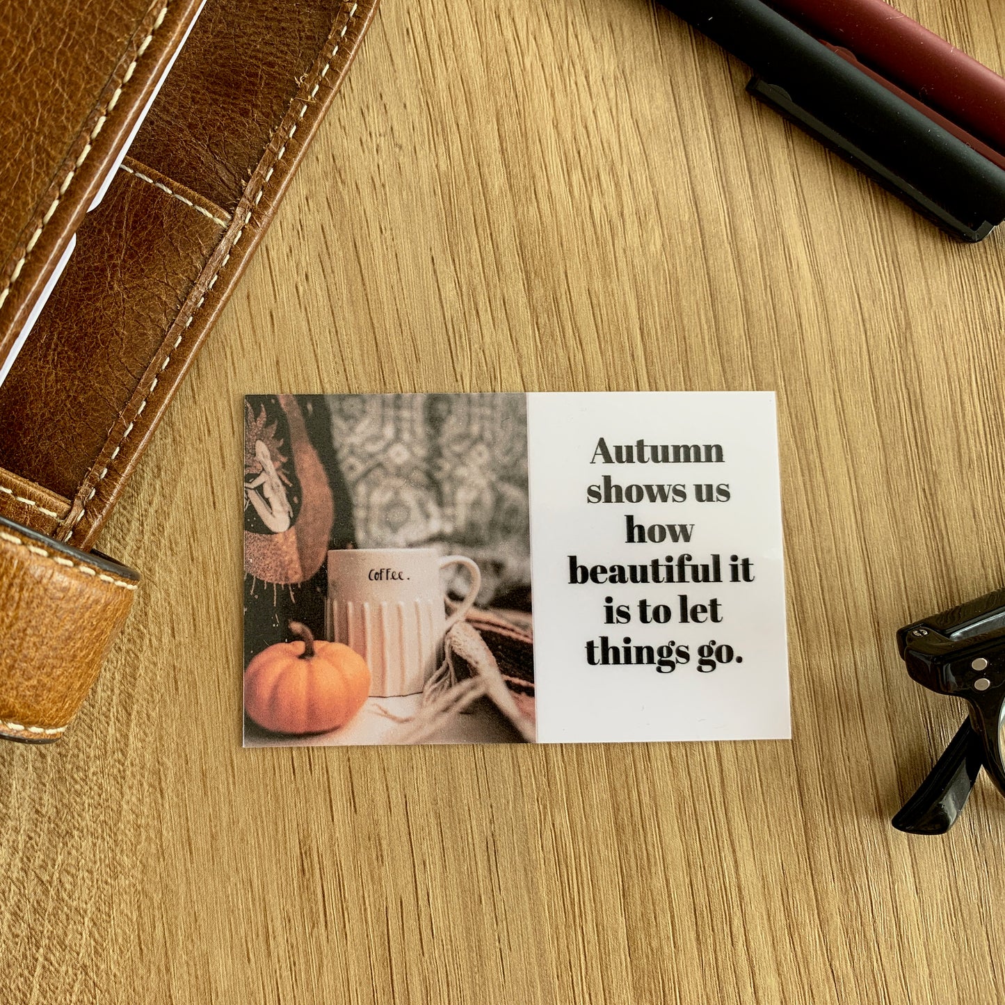 Custom Text Task Card - Pumpkin Coffee - Personalised Card for Your Planner - Add Tasks, Routines, Reminders - Functional, Minimal Deco