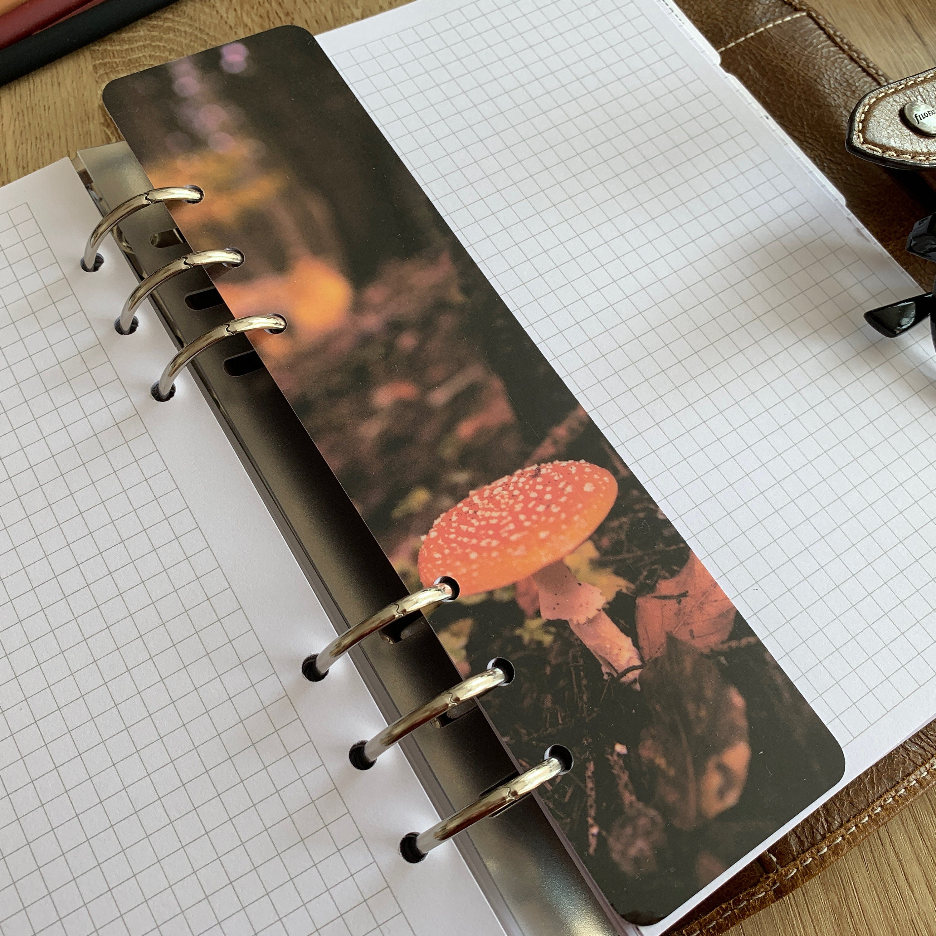 Photo Page Marker - Autumn Toadstool - Choose A5, B6, Personal Wide, Personal, A6, Pocket, Mini - Planner Bookmark