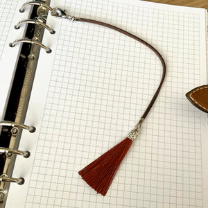 Cinnamon Tassel Bookmark - Choose Size - Minimal Luxe Aesthetic - Ring Planner Accessories - Filofax, Kikki K