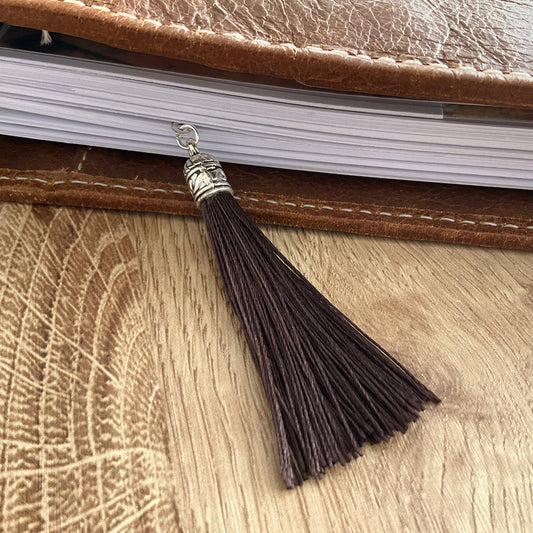 Brown Tassel Bookmark - Choose Size - Minimal Luxe Aesthetic - Ring Planner Accessories - Filofax, Kikki K